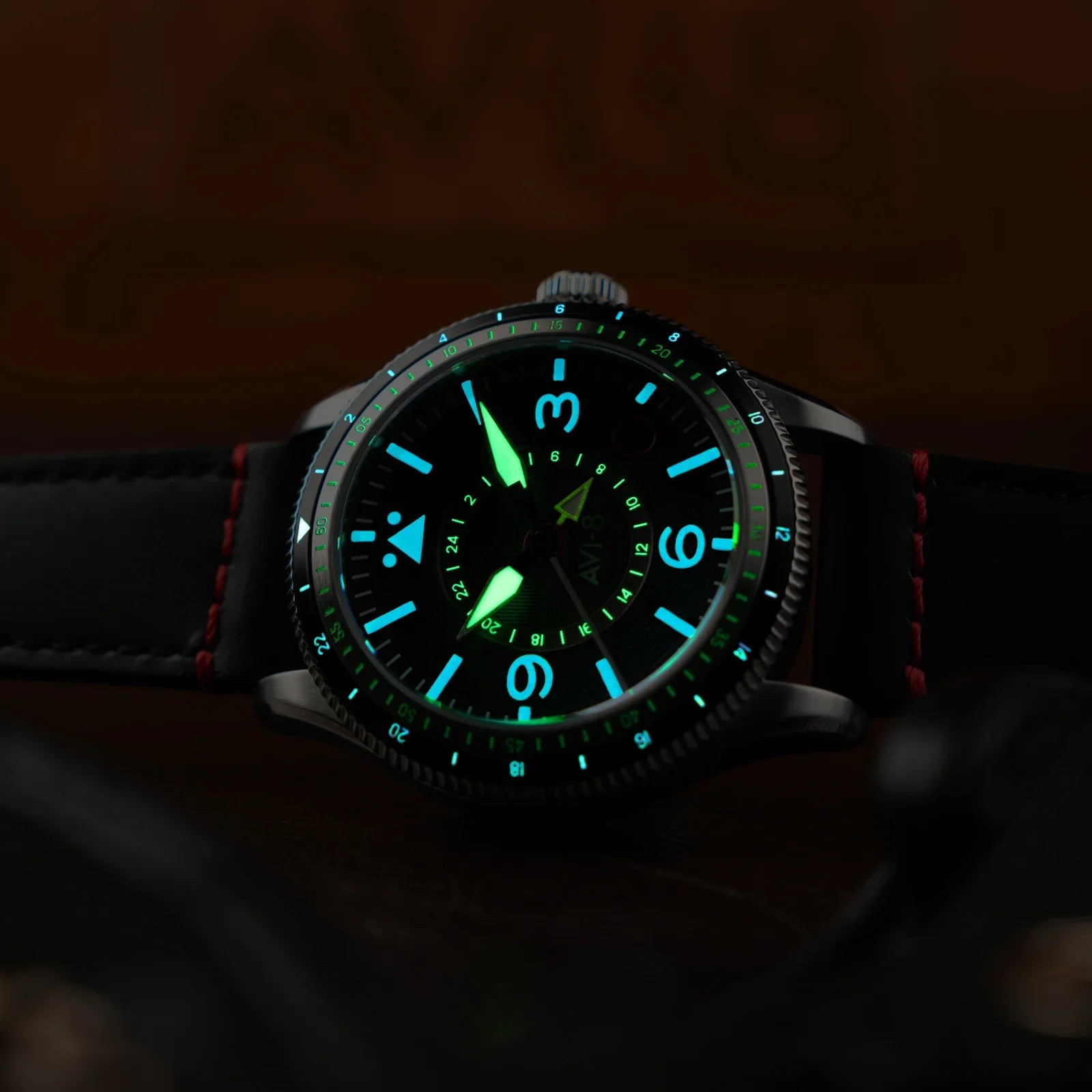 AVI-8 Flyboy Airmaster GMT Men's Black Automatic Watch