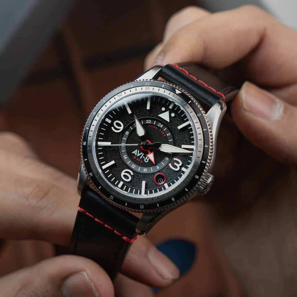 AVI-8 Flyboy Airmaster GMT Men's Black Automatic Watch