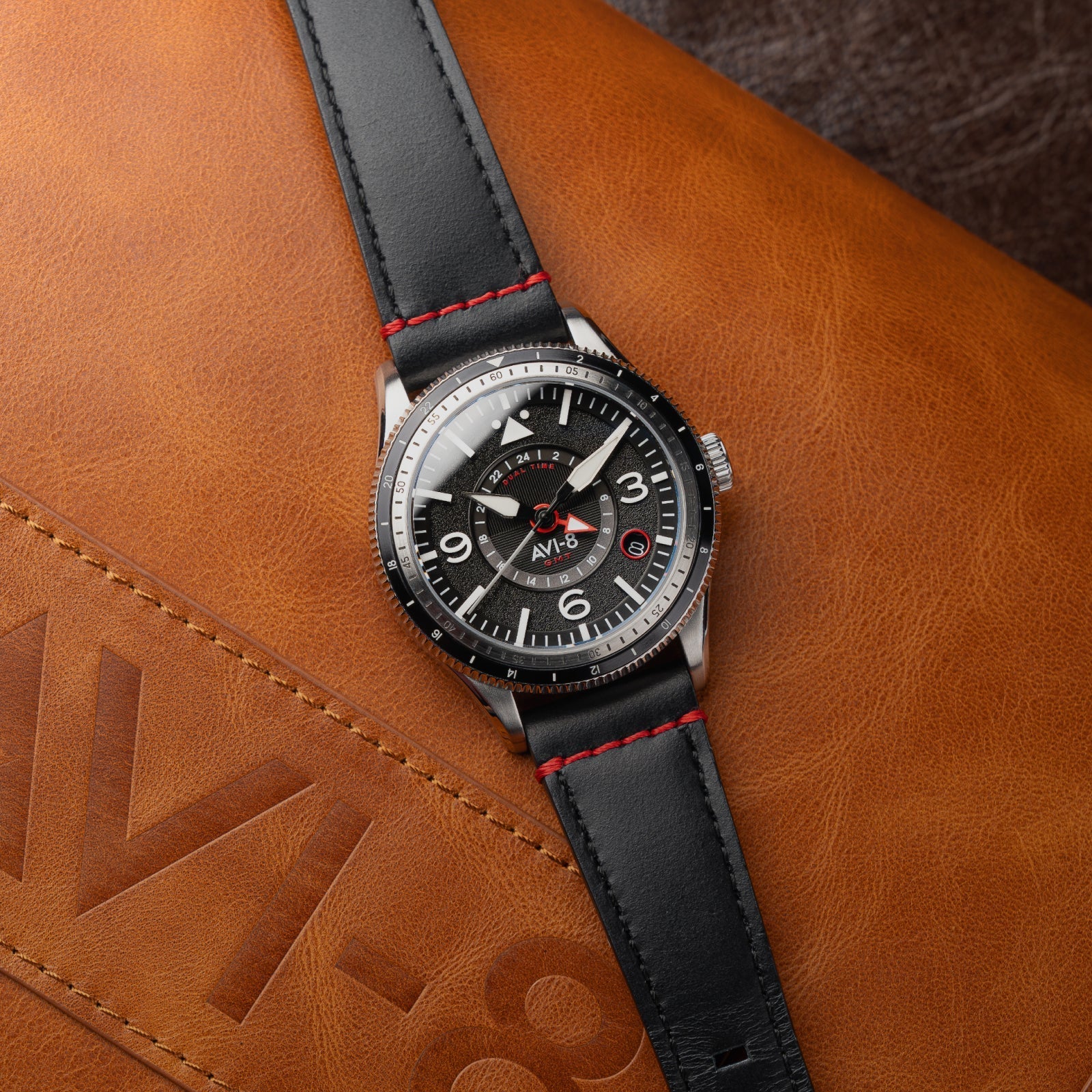 AVI-8 Flyboy Airmaster GMT Men's Black Automatic Watch