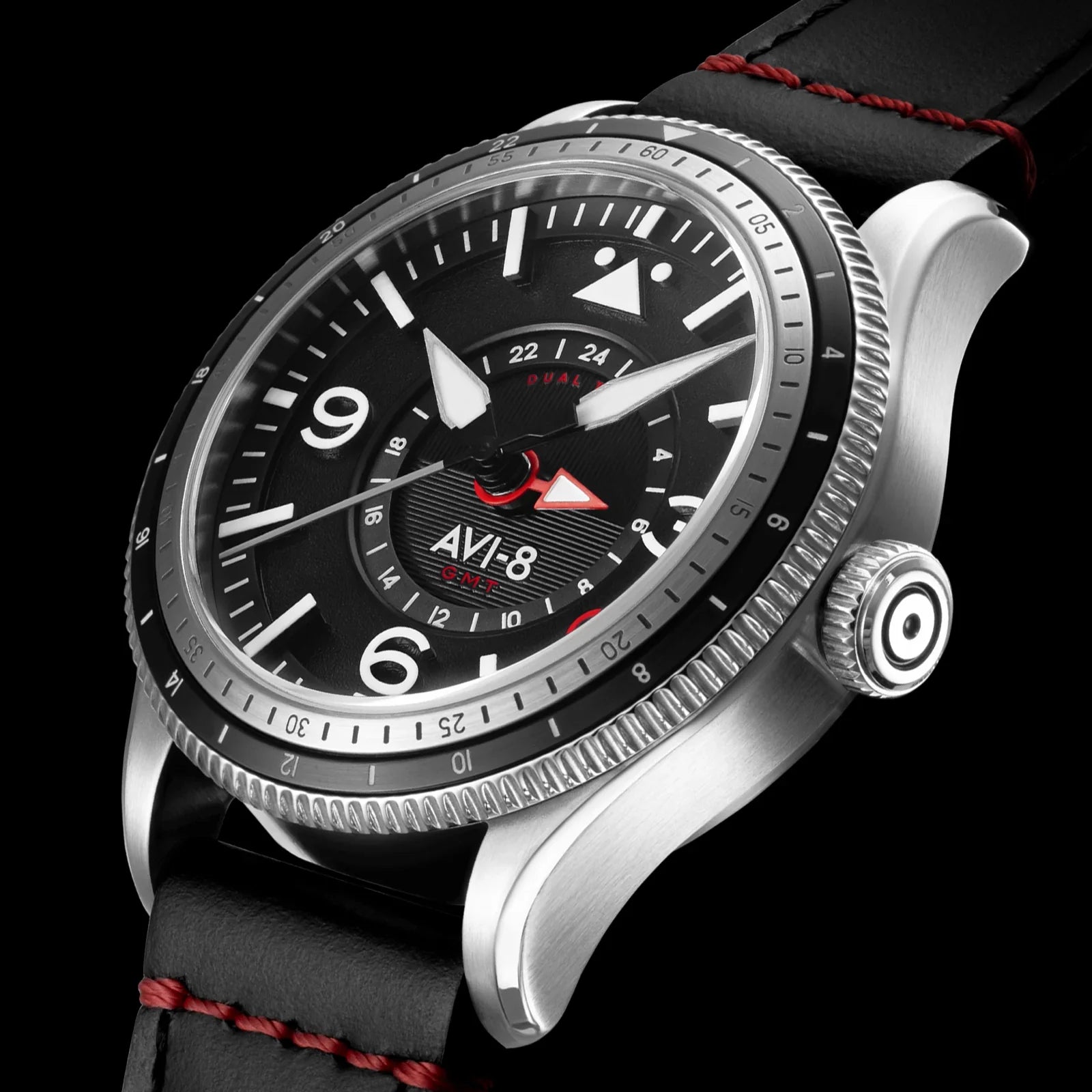 AVI-8 Flyboy Airmaster GMT Men's Black Automatic Watch