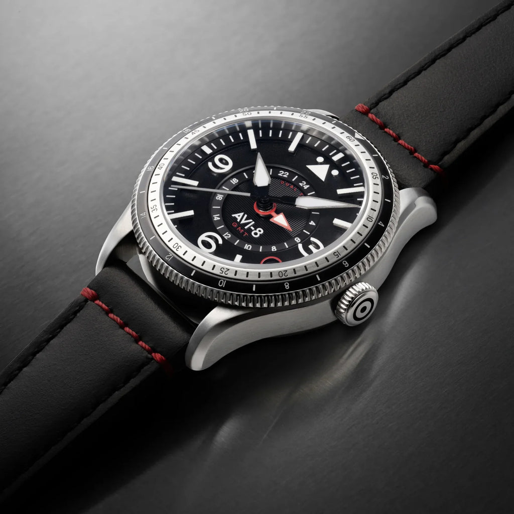 AVI-8 Flyboy Airmaster GMT Men's Black Automatic Watch