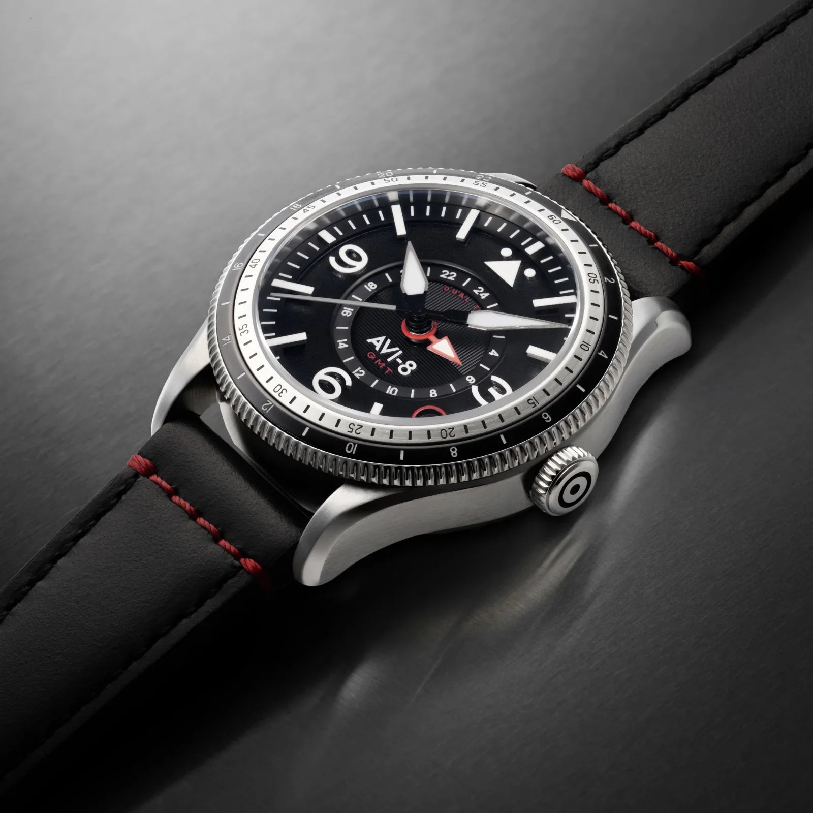 AVI-8 Flyboy Airmaster GMT Men's Black Automatic Watch