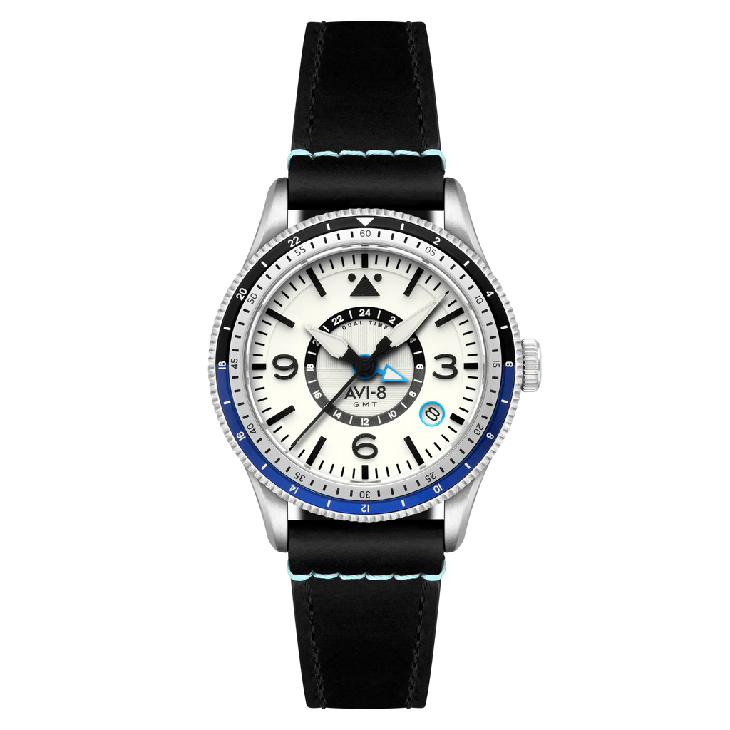 AVI-8 Flyboy Airmaster GMT Men's Black White Automatic Watch