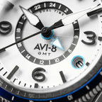 AVI-8 Flyboy Airmaster GMT Men's Black White Automatic Watch