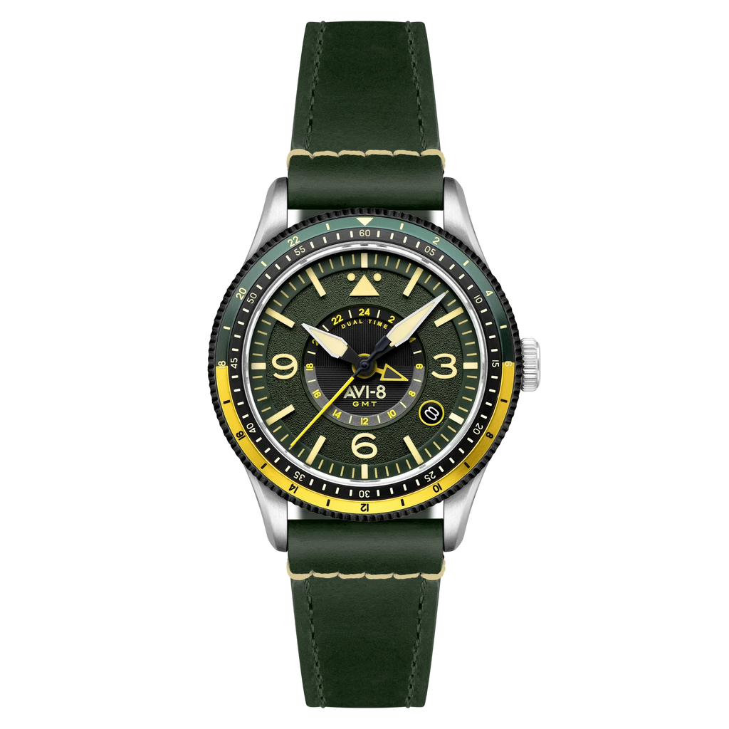 AVI-8 Flyboy Airmaster Green GMT Automatic Watch