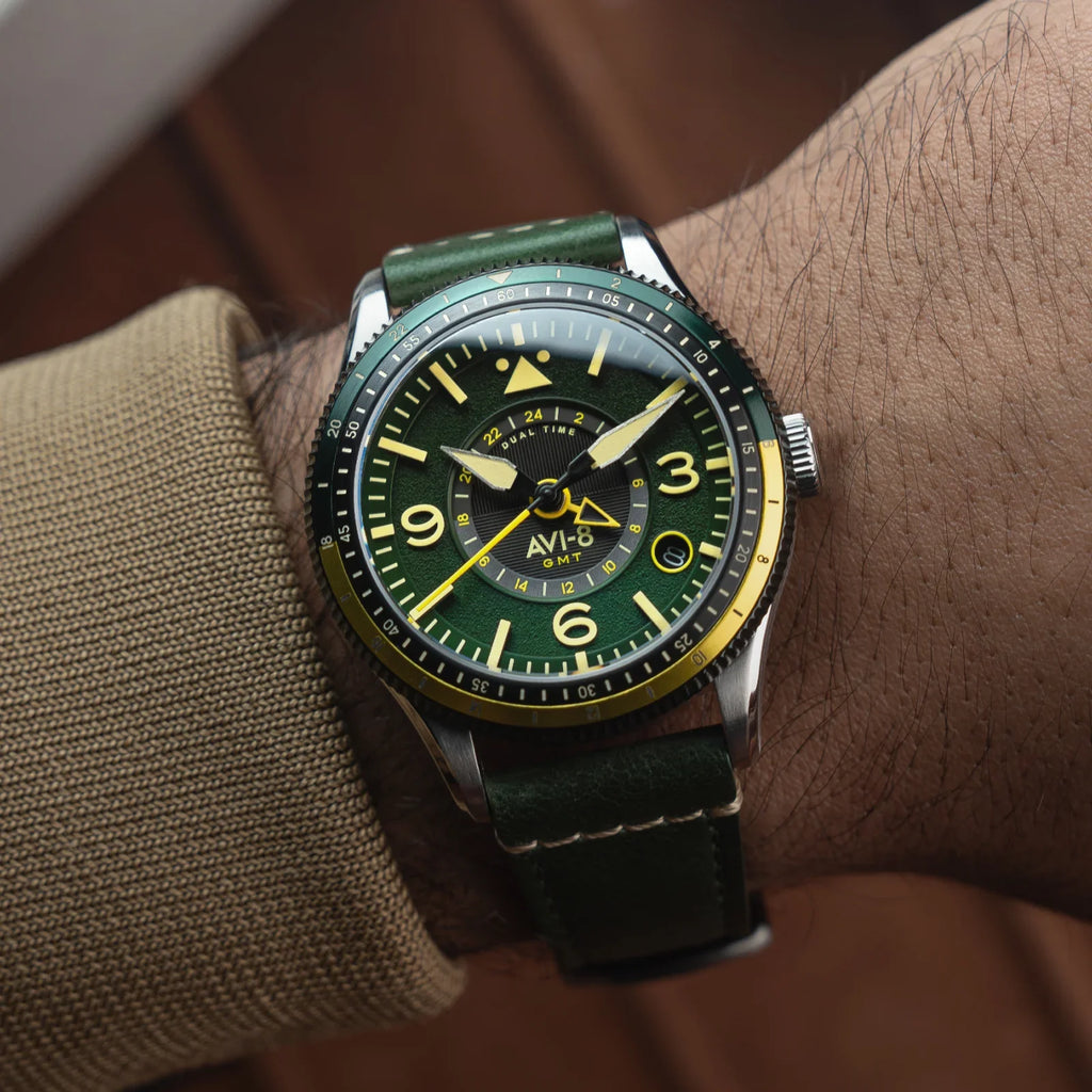 AVI-8 Flyboy Airmaster Green GMT Automatic Watch