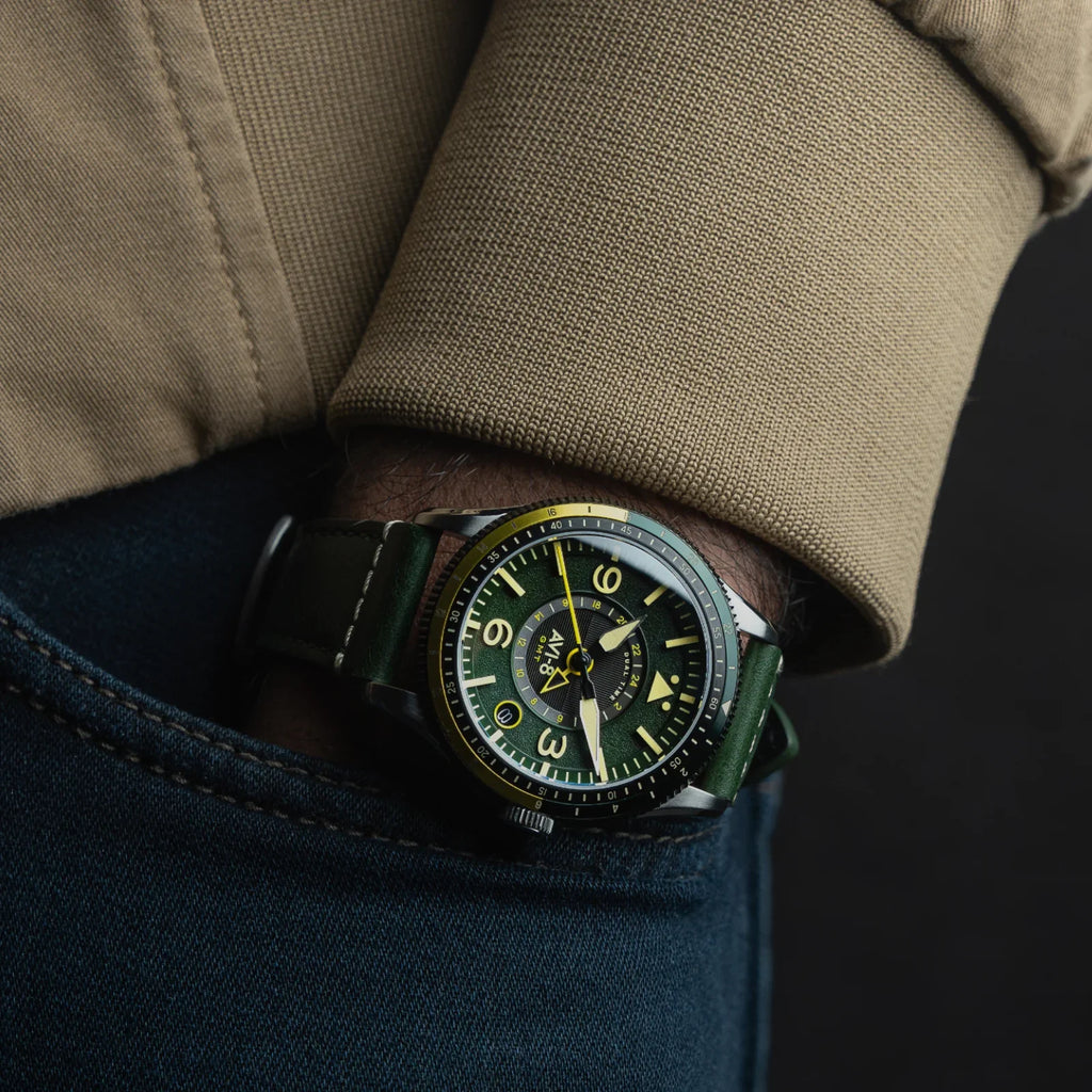 AVI-8 Flyboy Airmaster Green GMT Automatic Watch
