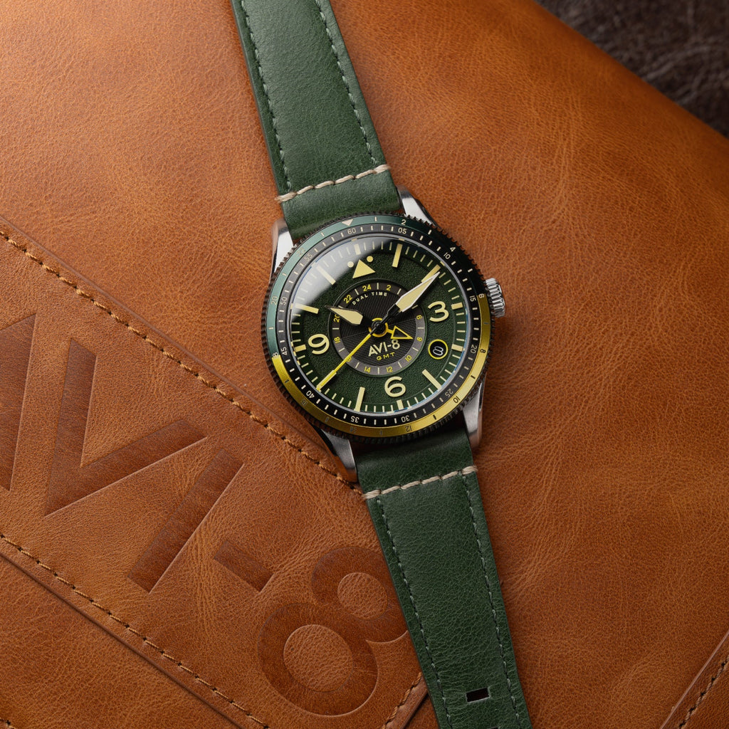 AVI-8 Flyboy Airmaster Green GMT Automatic Watch