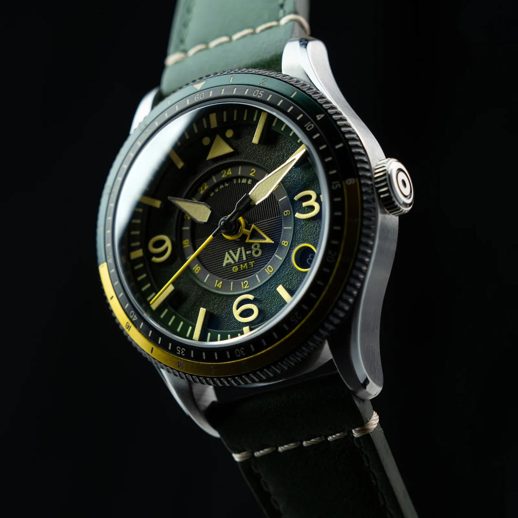 AVI-8 Flyboy Airmaster Green GMT Automatic Watch