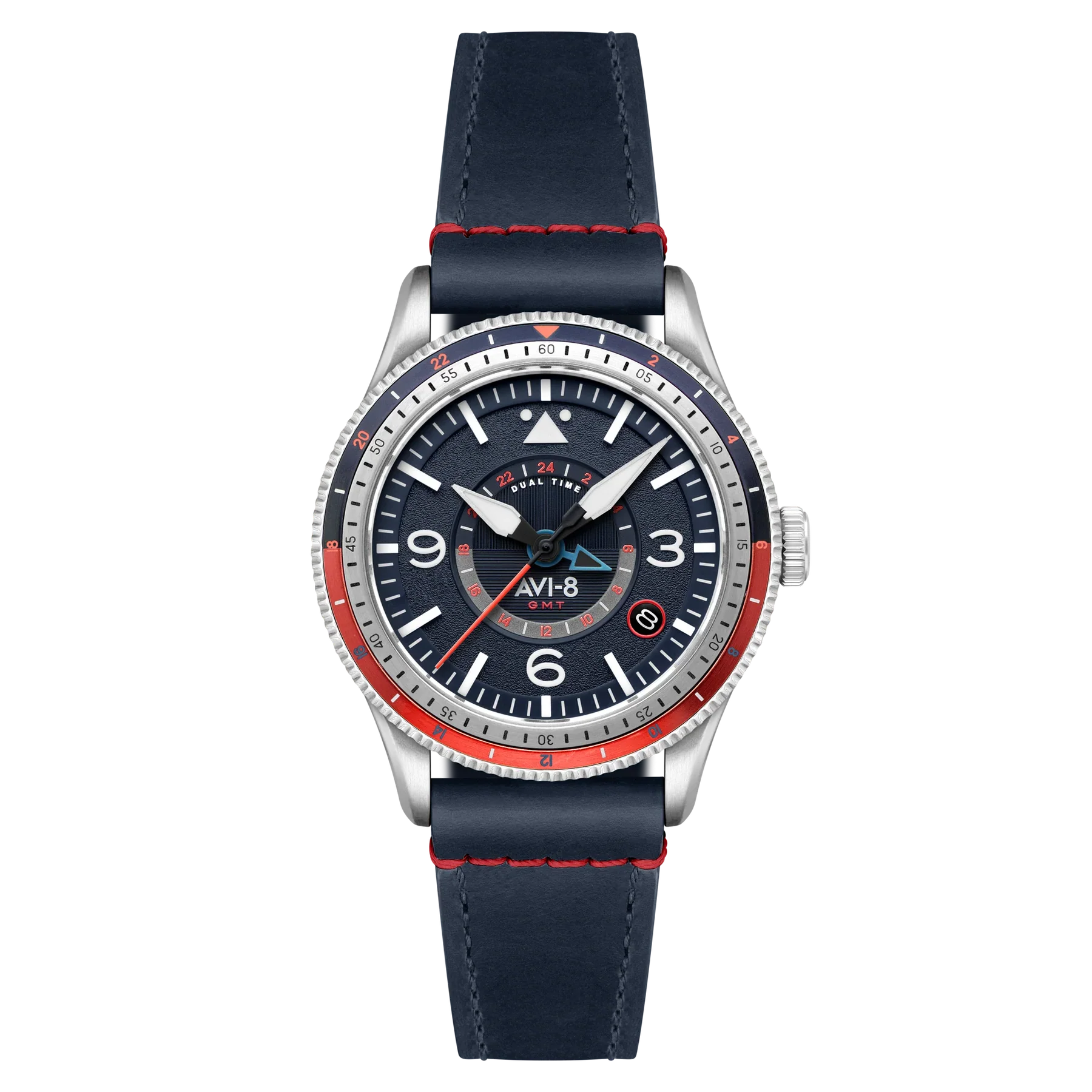 AVI-8 Airmaster GMT Automatic Men's Blue Leather Watch