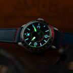 AVI-8 Airmaster GMT Automatic Men's Blue Leather Watch