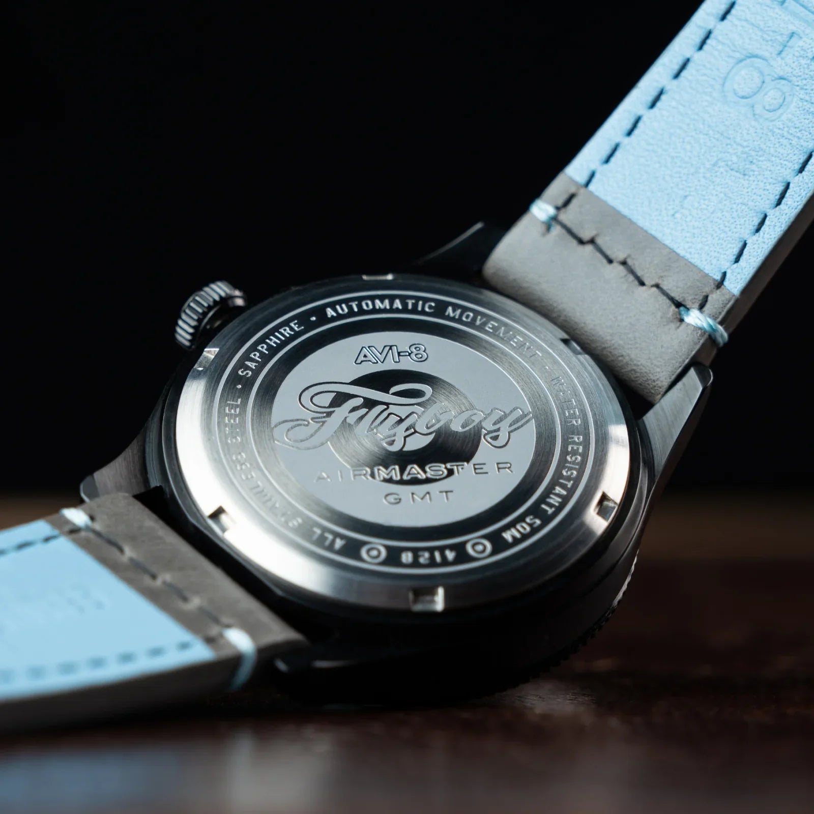 AVI-8 Flyboy Airmaster GMT Automatic Grey Leather Watch