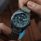 AVI-8 Flyboy Airmaster GMT Automatic Grey Leather Watch