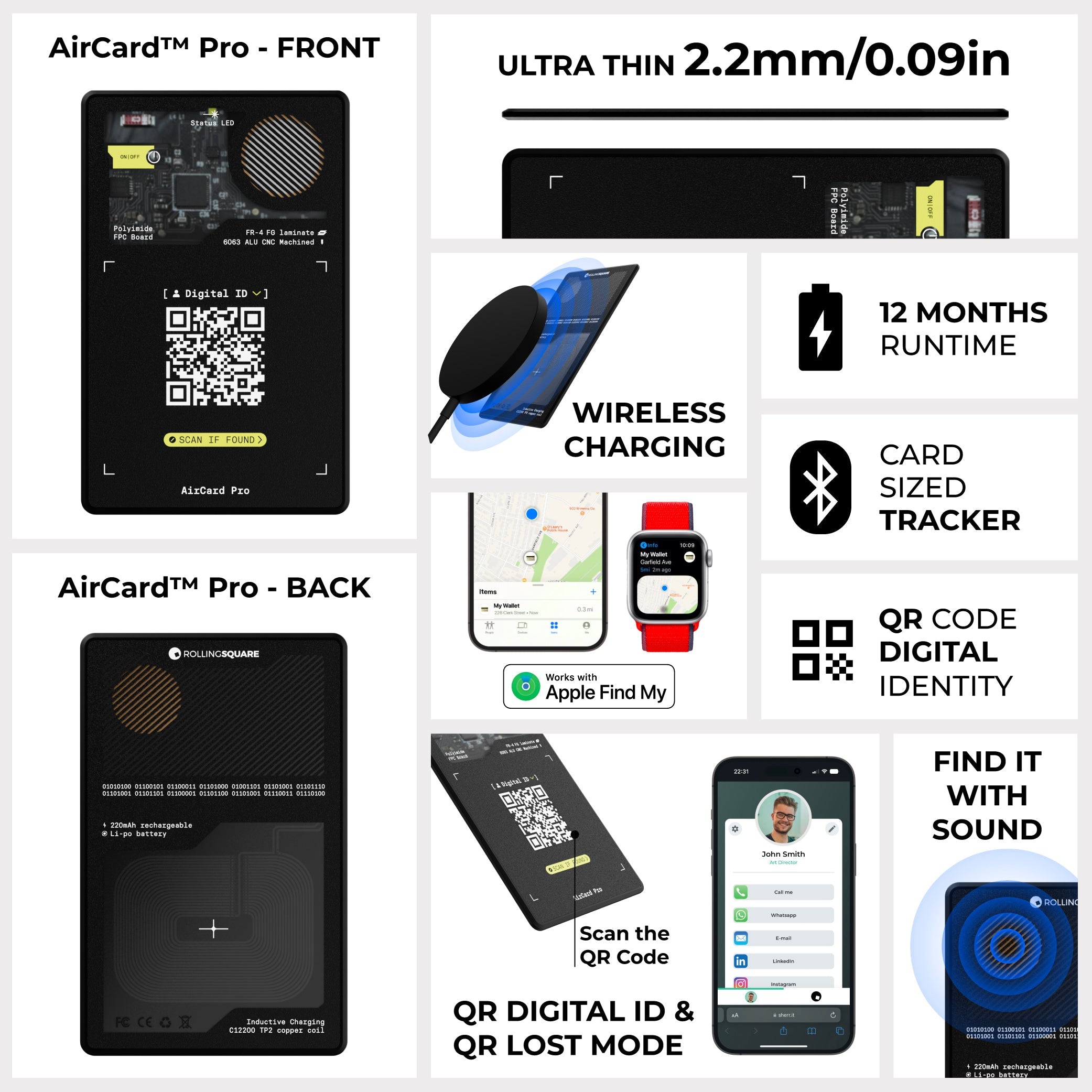 AirCard™ Pro - Android & Apple Bluetooth tracker