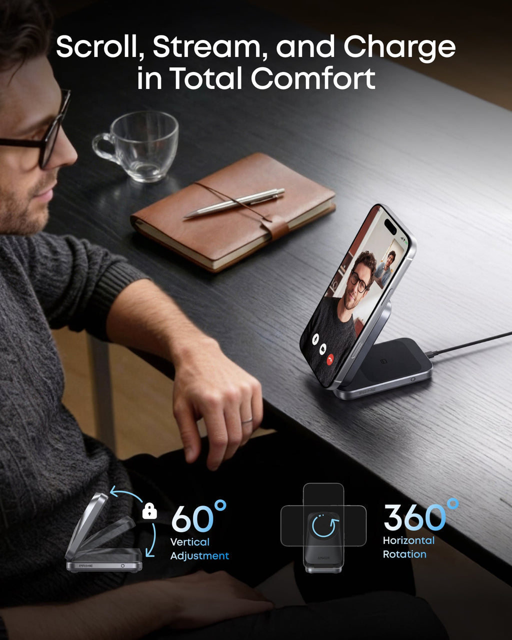Anker Prime Wireless Charging Station (3-in-1, MagGo, AirCool, Foldable)(BOA)