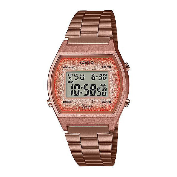 Casio Ladies Vintage Glitter Rose Gold Watch