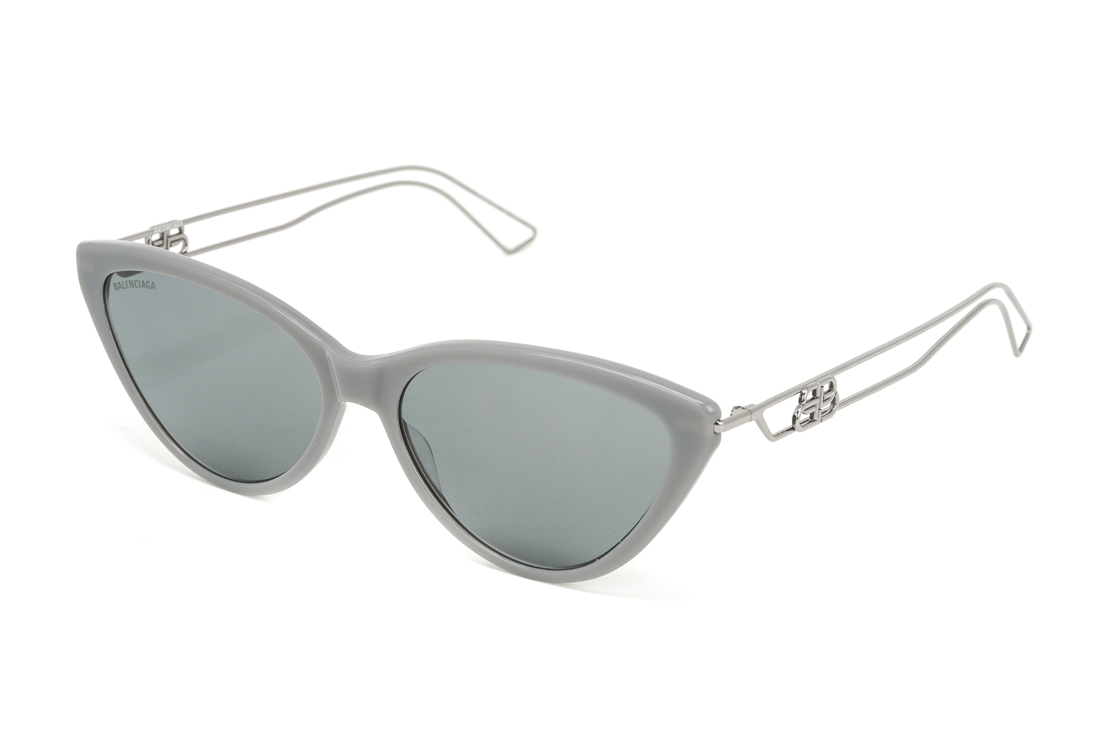 Balenciaga Women's Sunglasses Cat Eye Ruthenium Grey