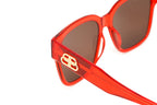 Balenciaga Women's Sunglasses Oversized Square Red