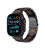 KUXIU Red Sandalwood & Stainless Steel Apple Watch Band