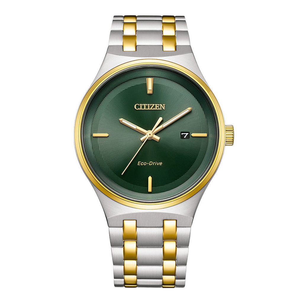 Citizen Men's Eco-Drive Watch 40mm Green Dial Two-Tone