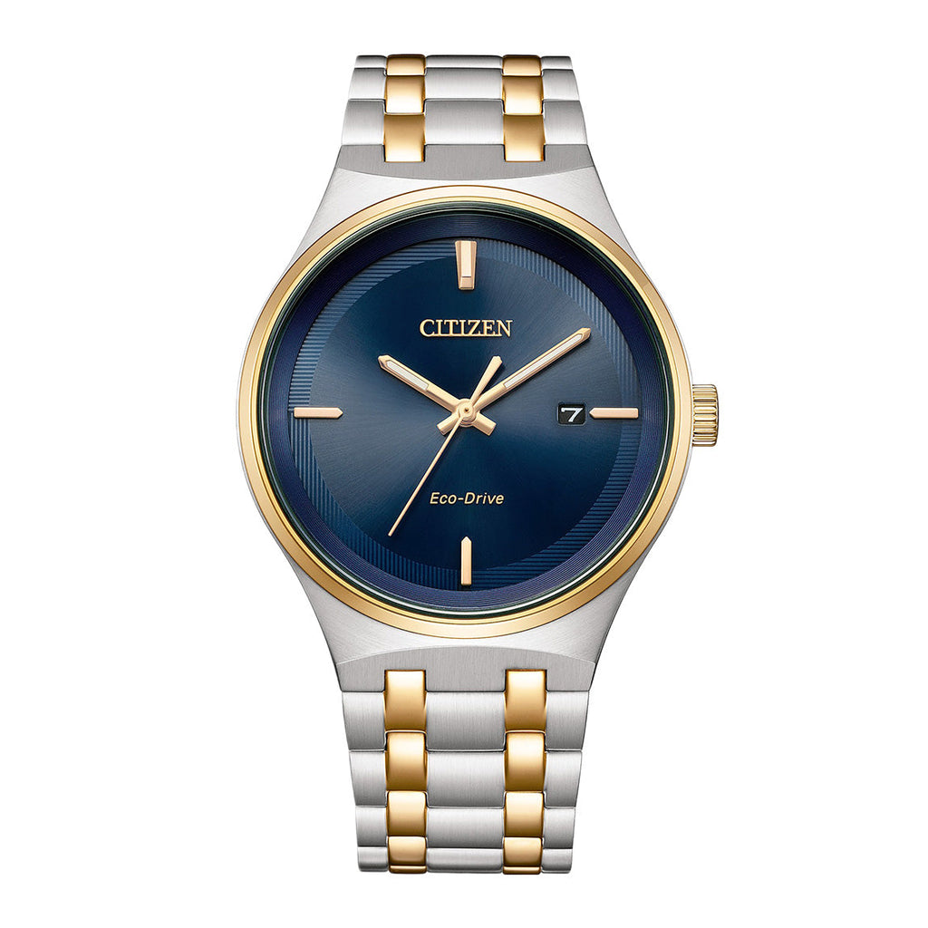 Citizen Axiom Men's Eco-Drive Watch 40mm Blue Dial Two-Tone