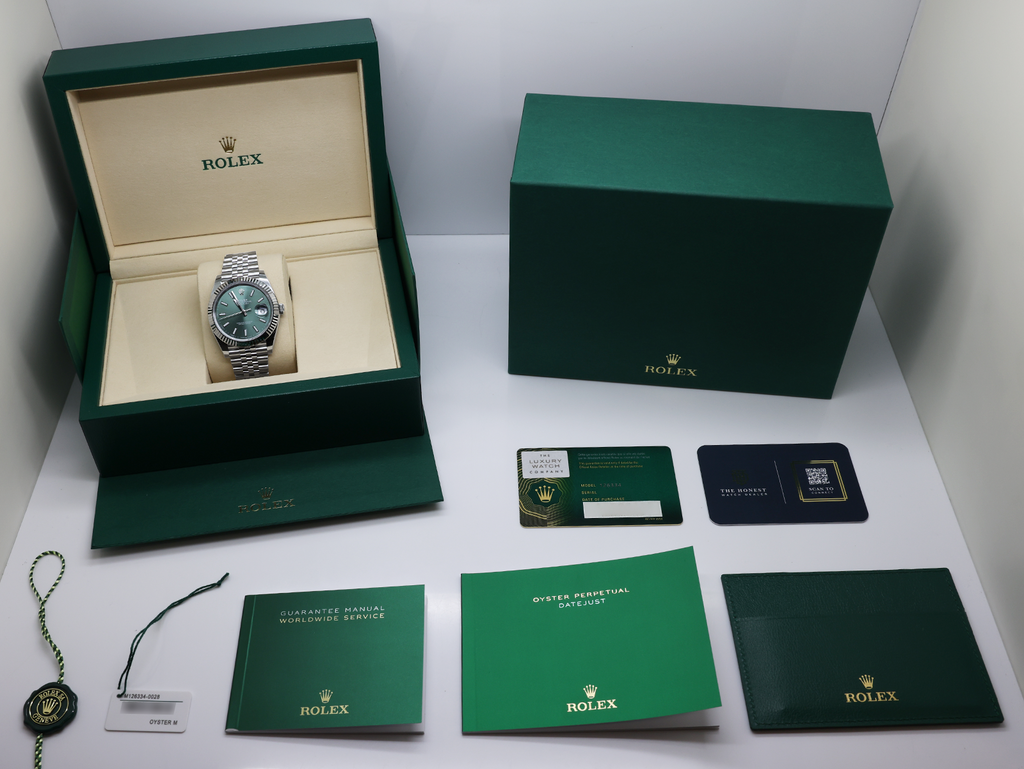 ROLEX DATEJUST 41mm 126334 EDELSTAHL MINTGRÜNES ZIFFERNBLATT UNGETRAGEN 2026