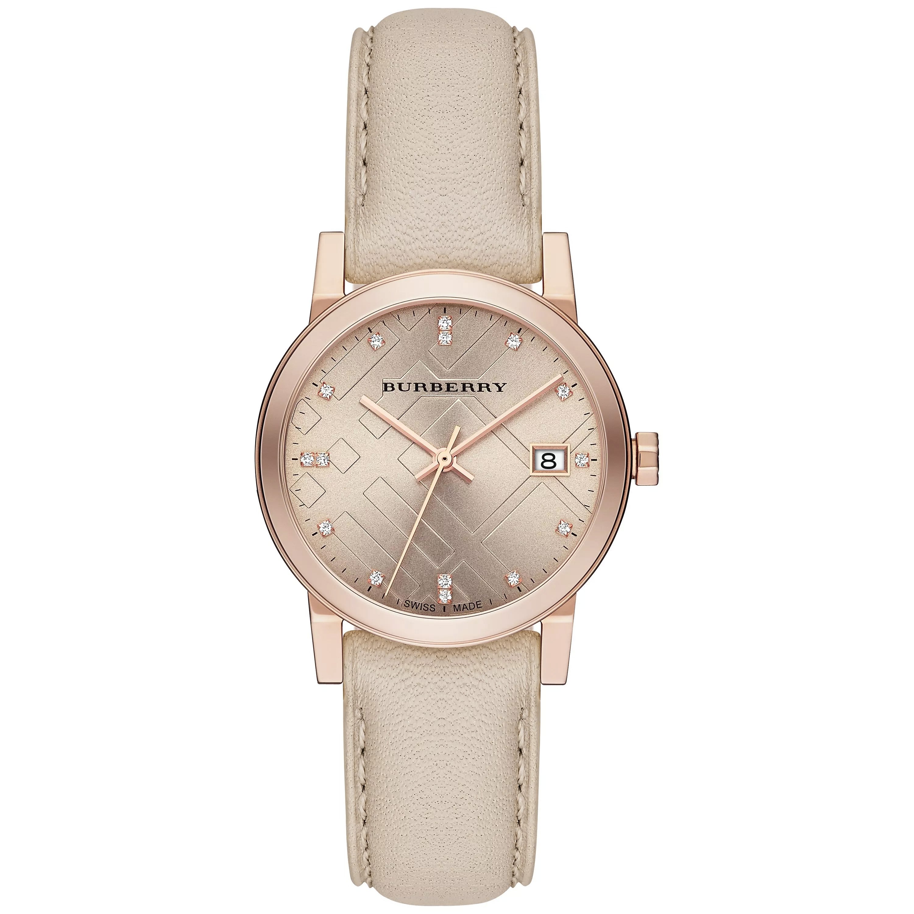 Burberry Ladies Watch The City Diamond 34MM Rose Gold