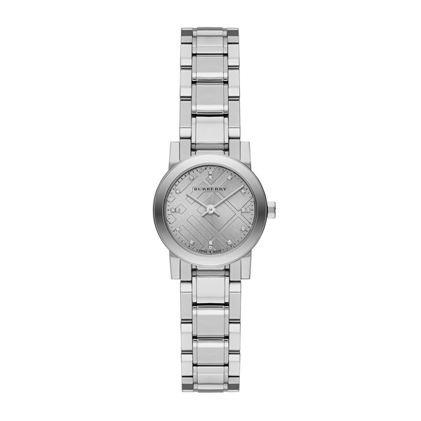 Burberry Ladies' Watch The City Engraved Check Silver