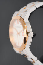 Burberry Ladies Watch Check Stamped Two Tone 34mm