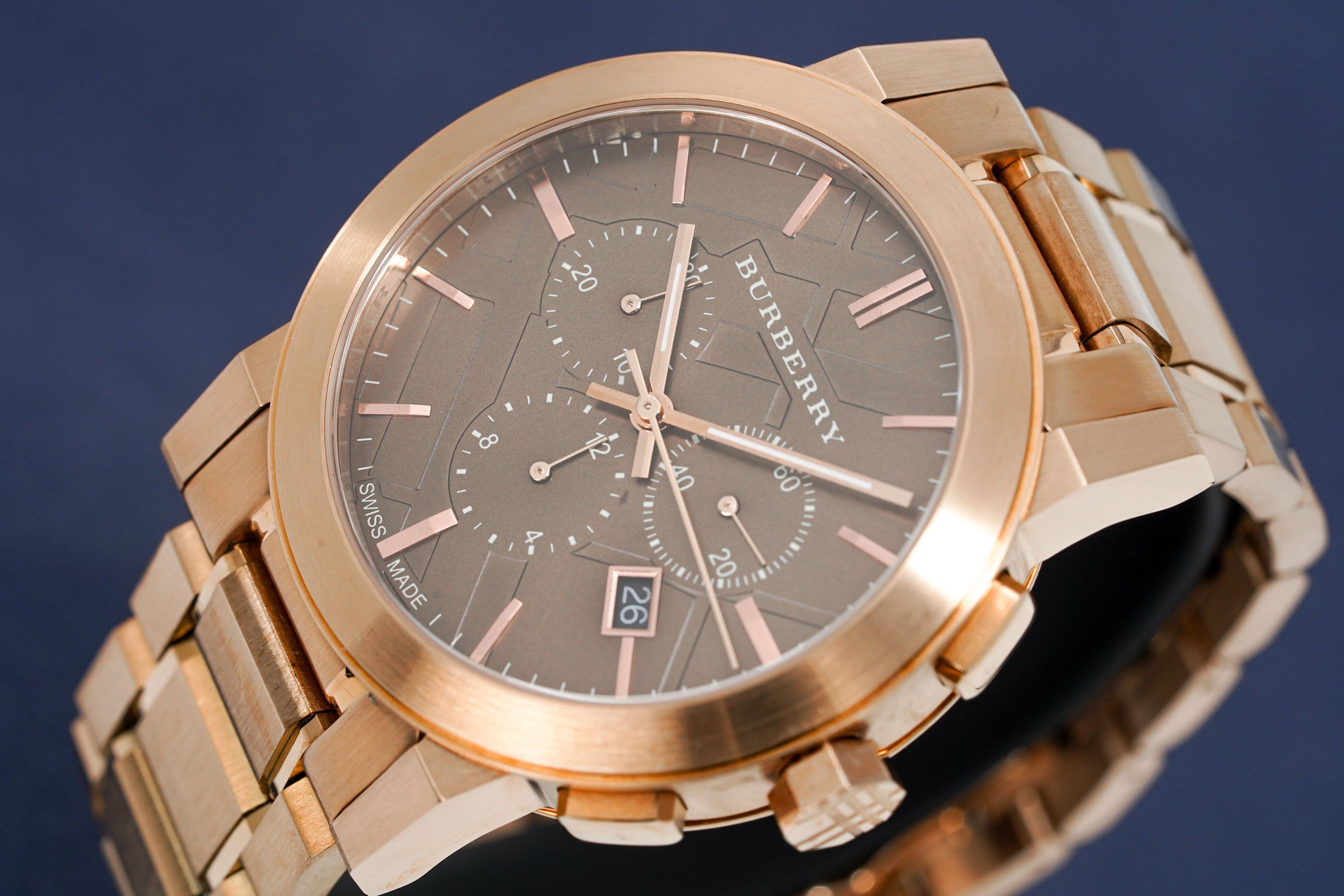 Burberry Men's Watch Chronograph The City 42mm Rose Gold