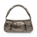 Burberry Pleated Pewter Shoulder Bag