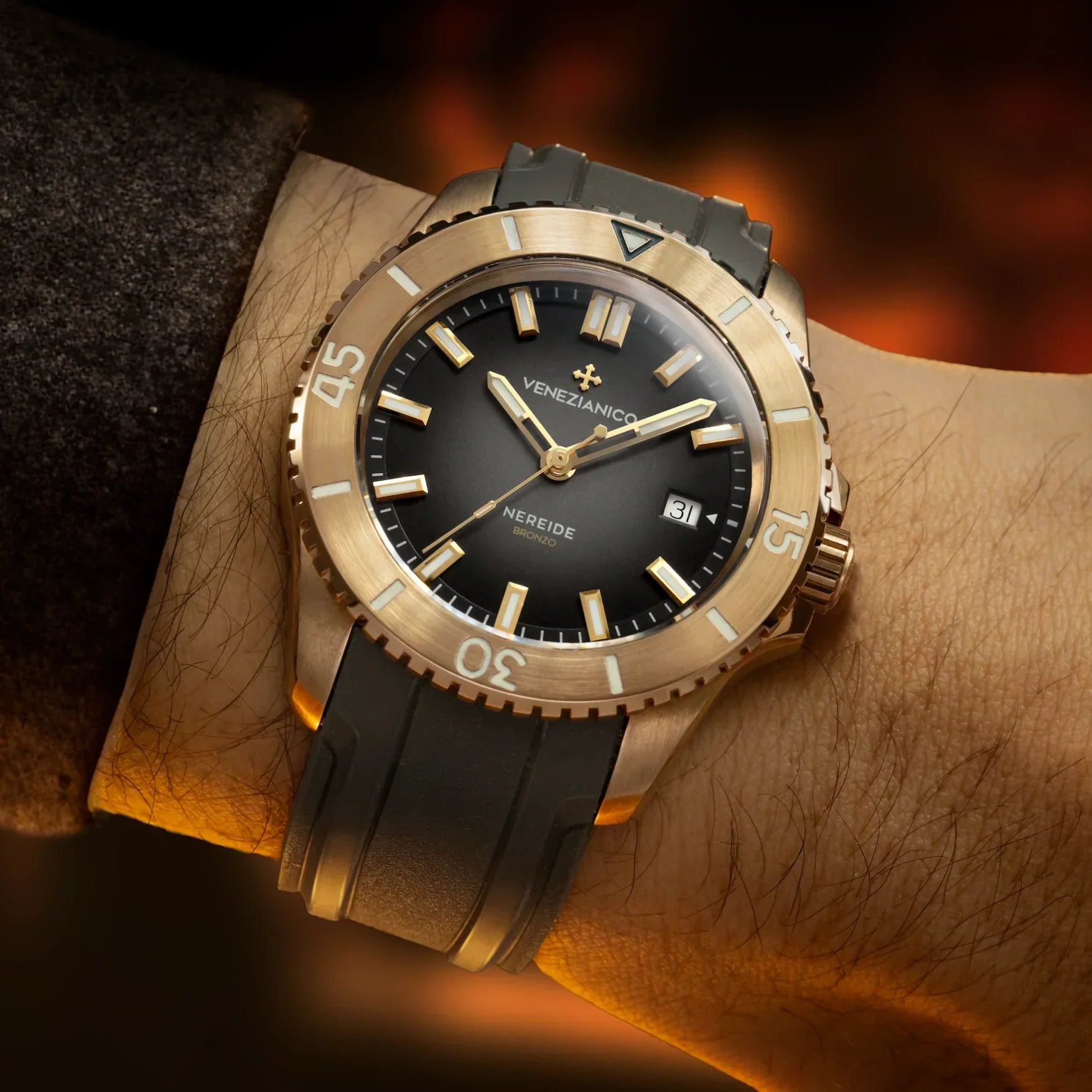 Venezianico Nereide Bronzo Men's Gold Grey Watch