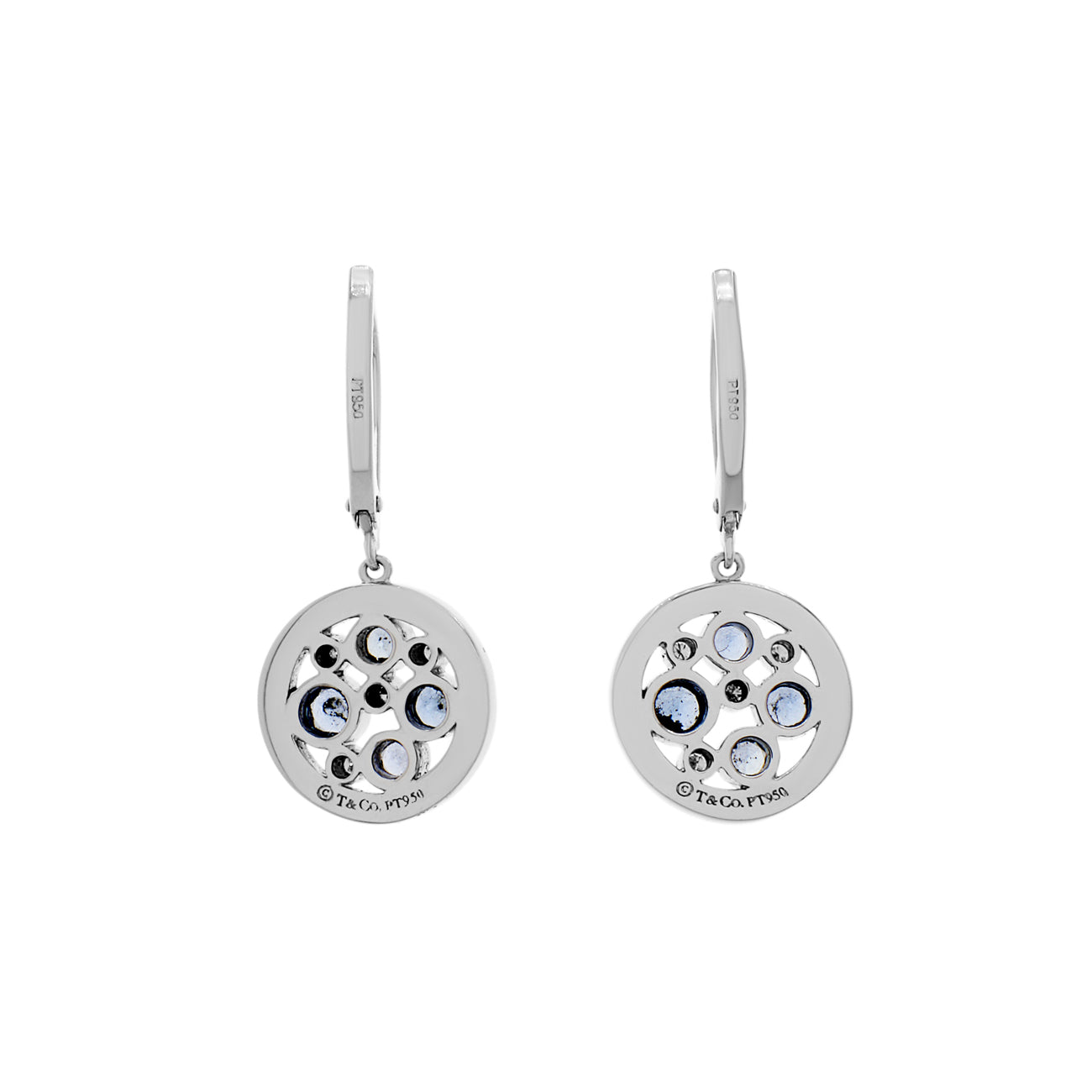 Tiffany & Co. Platin Diamant Saphir Cobblestone Ohrringe