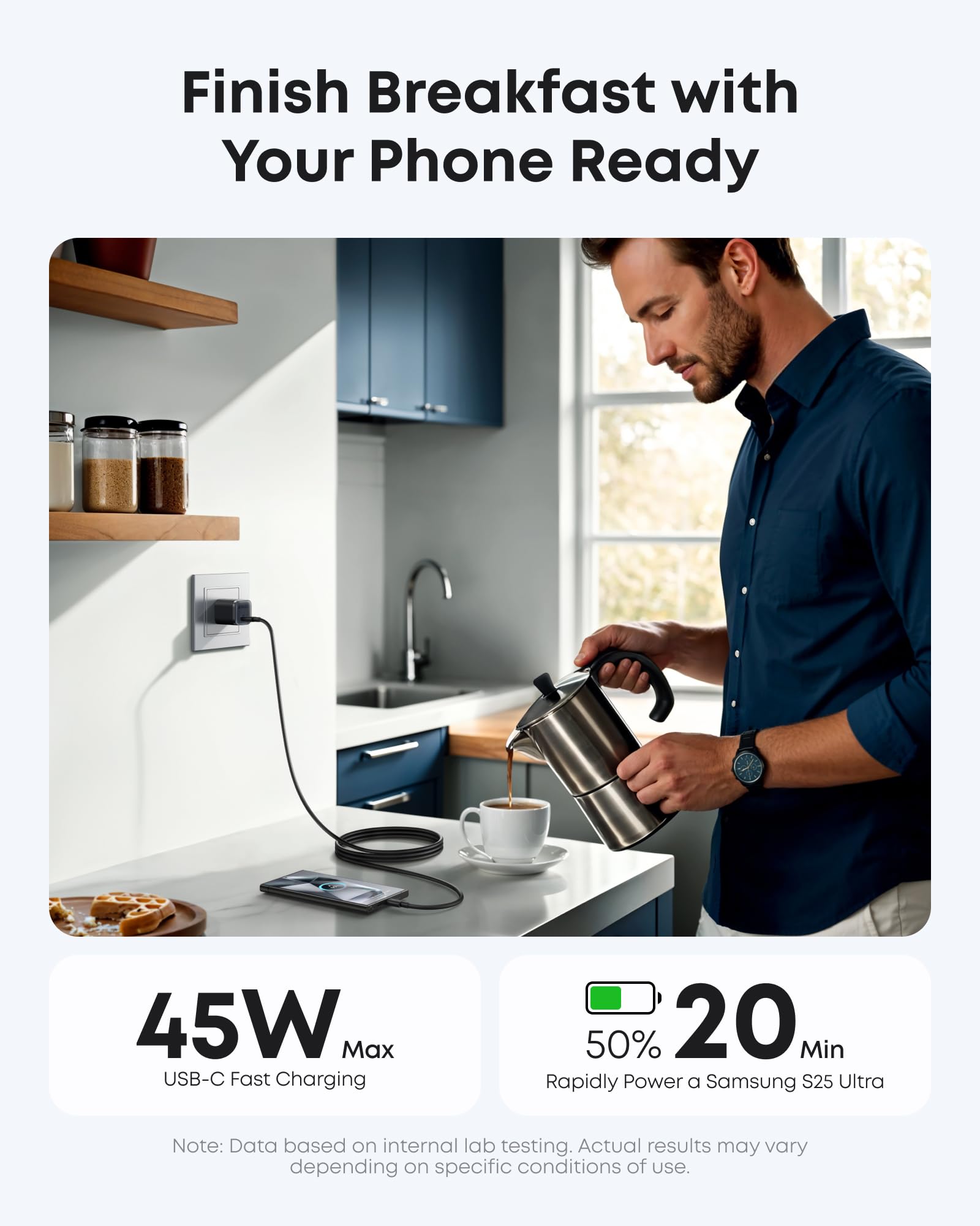 Anker Nano Charger (45W) with USB-C to USB-C Cable 2-Pack
