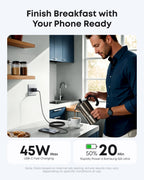 Anker Nano Charger (45W) with USB-C to USB-C Cable and Anker USB-C to USB-C Cable (6 ft, 240W, Upcycled-Braided)