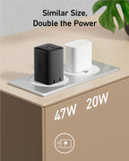 Anker <b>523</b> Charger (Nano 3, 47W) and New Nylon USB-C to USB-C 100W Cable (10 ft)