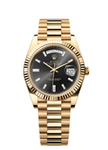 Rolex Yellow Gold Day-Date 40  - Black Baguette Diamond Dial - President Bracelet - 228238 bkbdp
