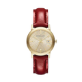 Burberry Ladies Watch Gold Plated Red Patent Leather 34mm