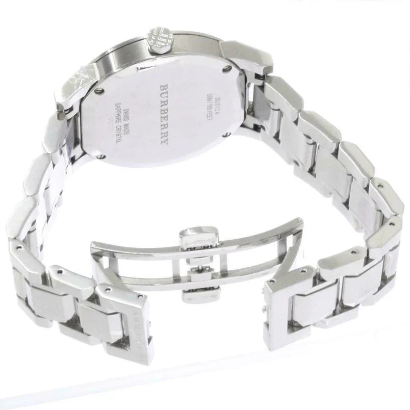 Burberry Ladies Watch Check Stamped 34mm Pink