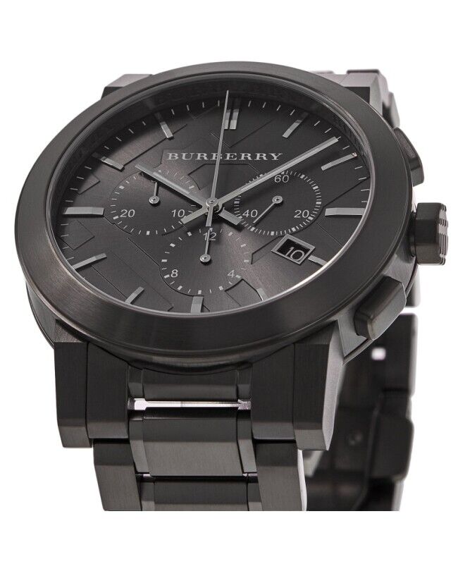 Burberry Men's Watch Chronograph The City 42mm Black PVD
