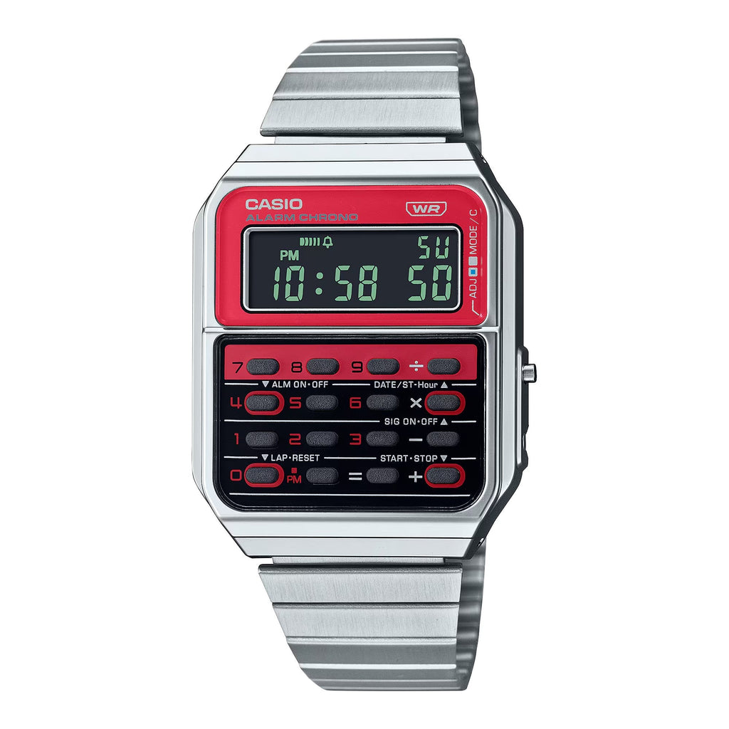 Casio Vintage Unisex Red Silver Watch