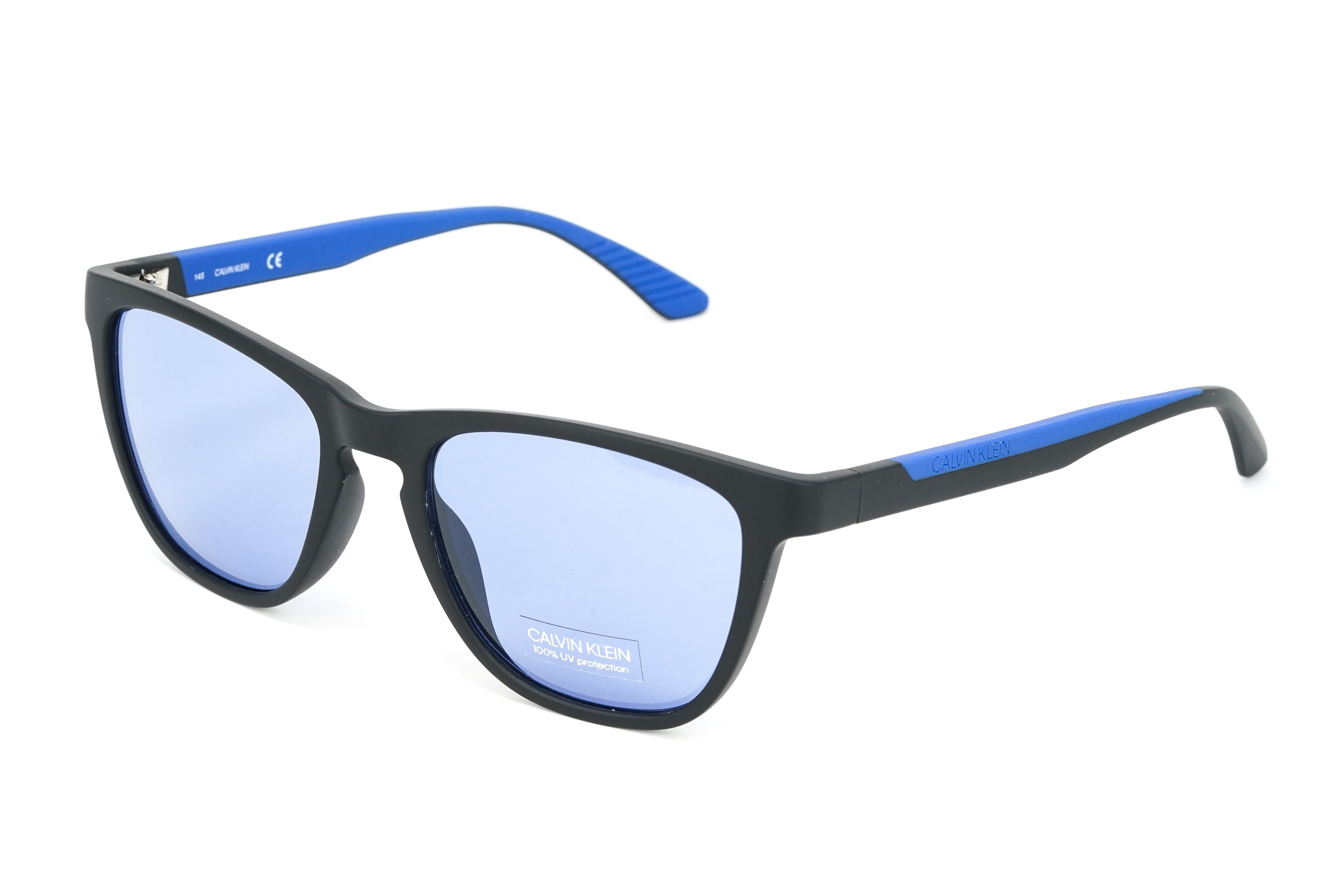 Calvin Klein Men's Sunglasses Classic Square Matte Black/Cobalt