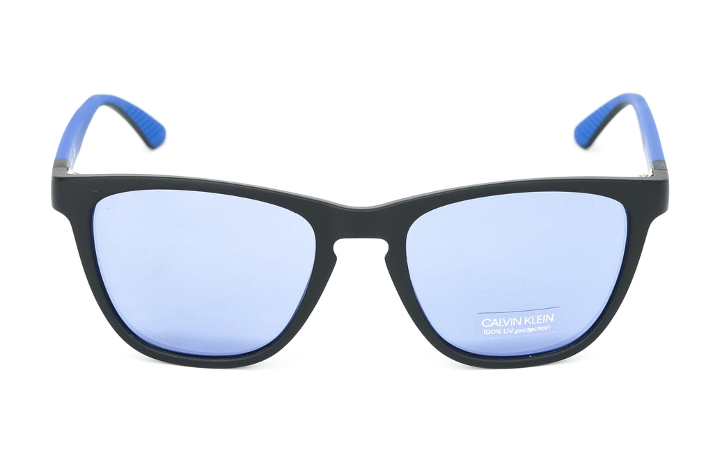 Calvin Klein Men's Sunglasses Classic Square Matte Black/Cobalt