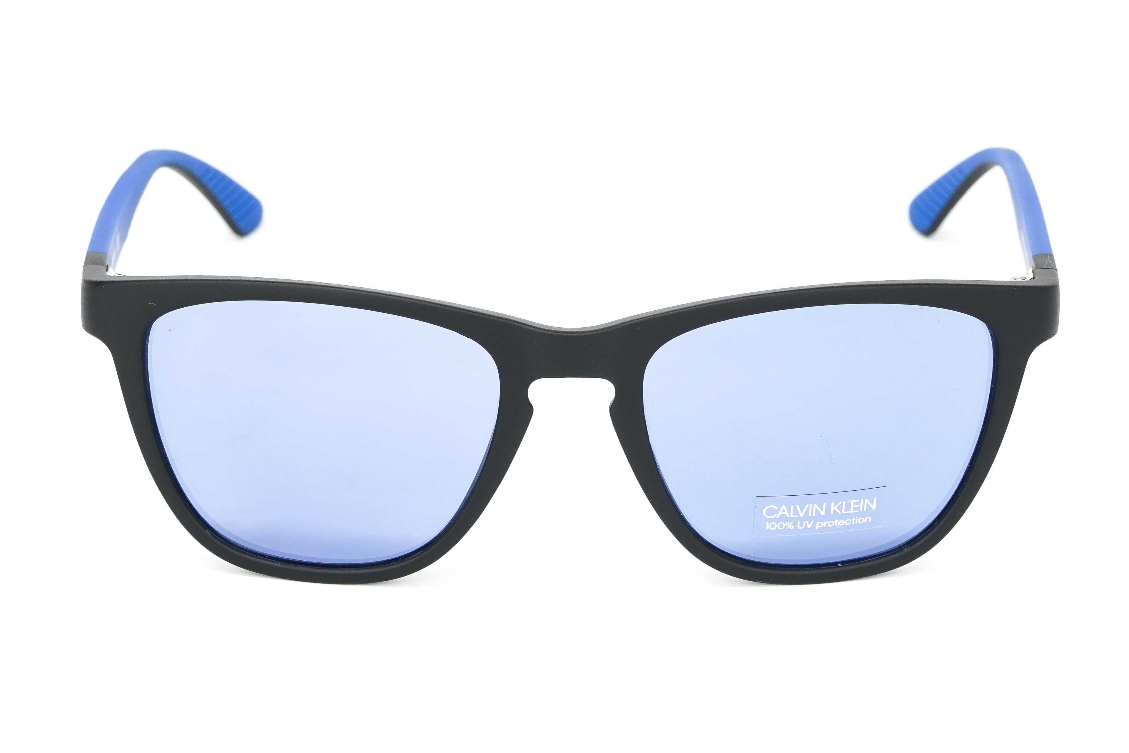 Calvin Klein Men's Sunglasses Classic Square Matte Black/Cobalt