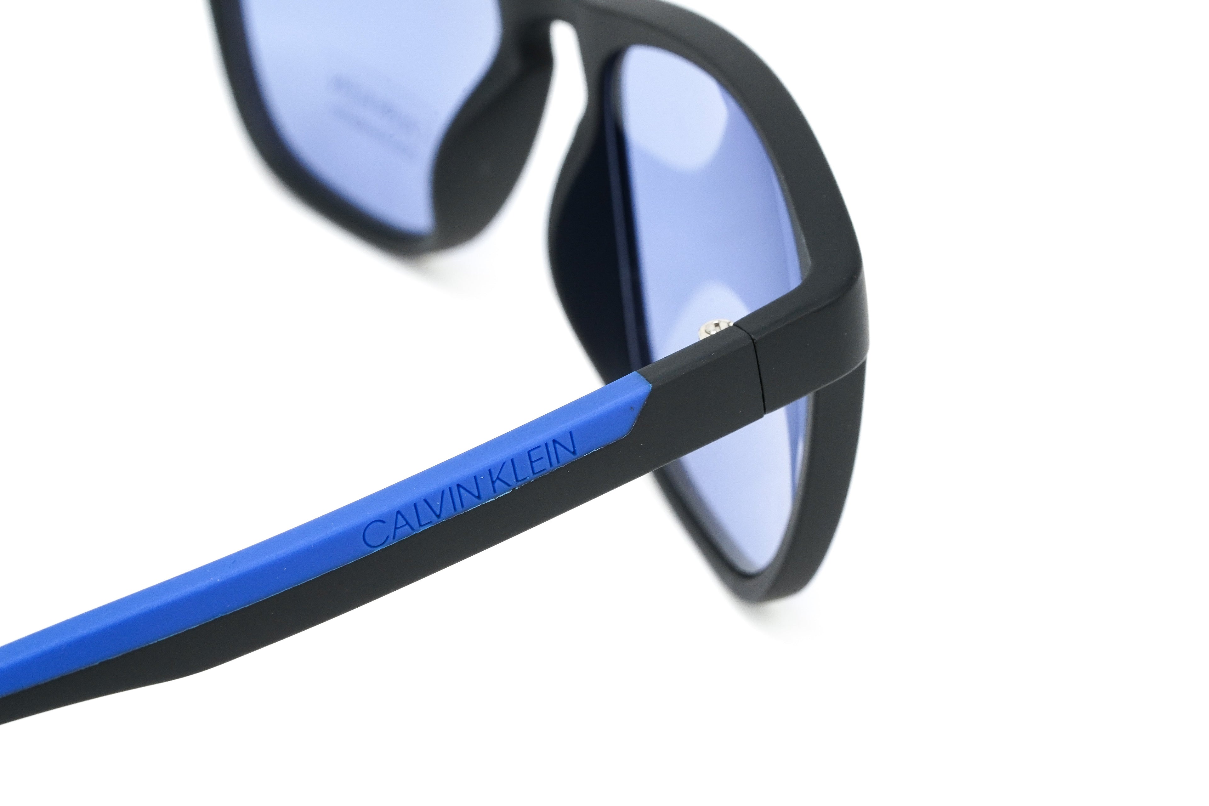Calvin Klein Men's Sunglasses Classic Square Matte Black/Cobalt