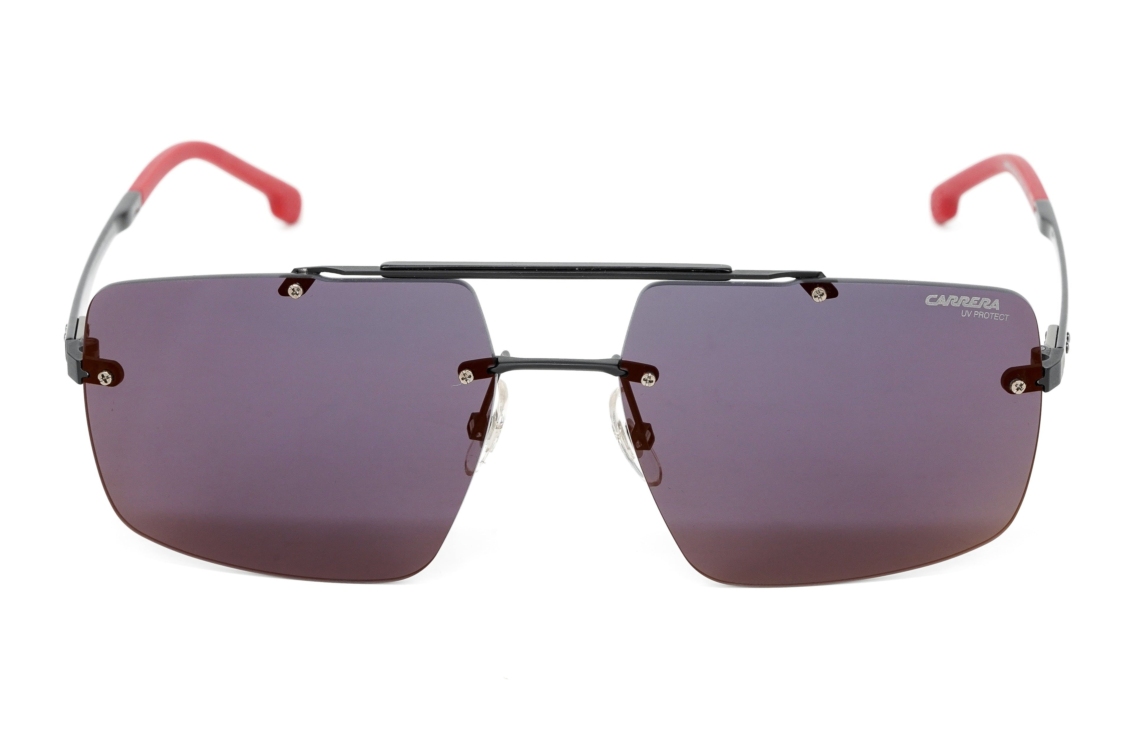 Carrera Men's Sunglasses Rimless Browline Red Mirror