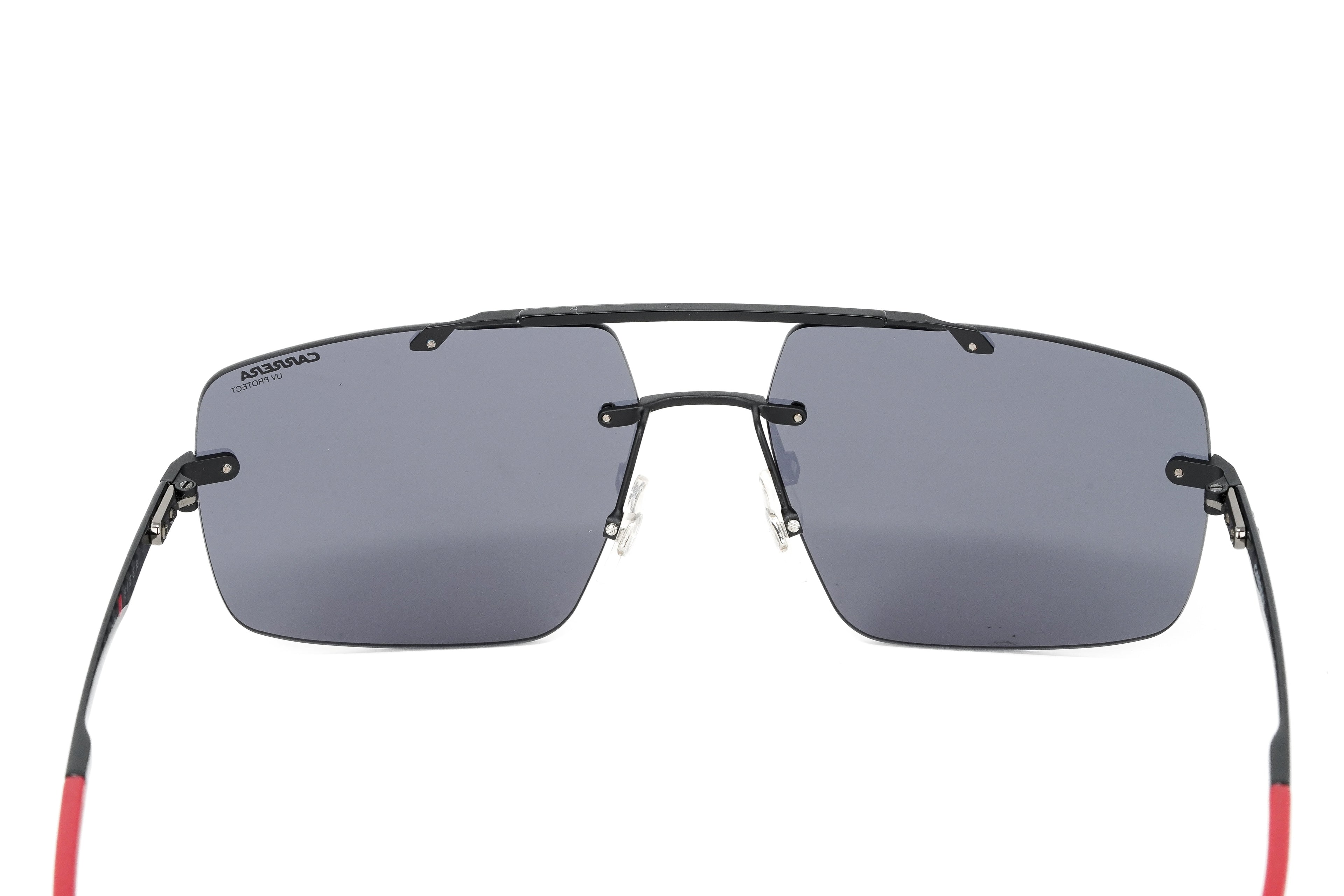Carrera Men's Sunglasses Rimless Browline Red Mirror