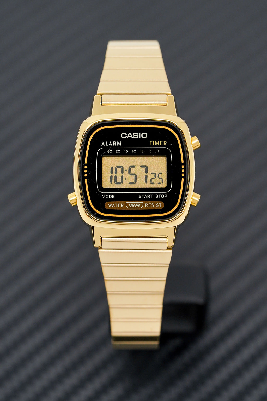 Casio Ladies Watch Digital Vintage Classic Flat Link Gold