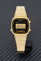 Casio Ladies Watch Digital Vintage Classic Flat Link Gold