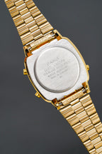Casio Ladies Watch Digital Vintage Classic Flat Link Gold